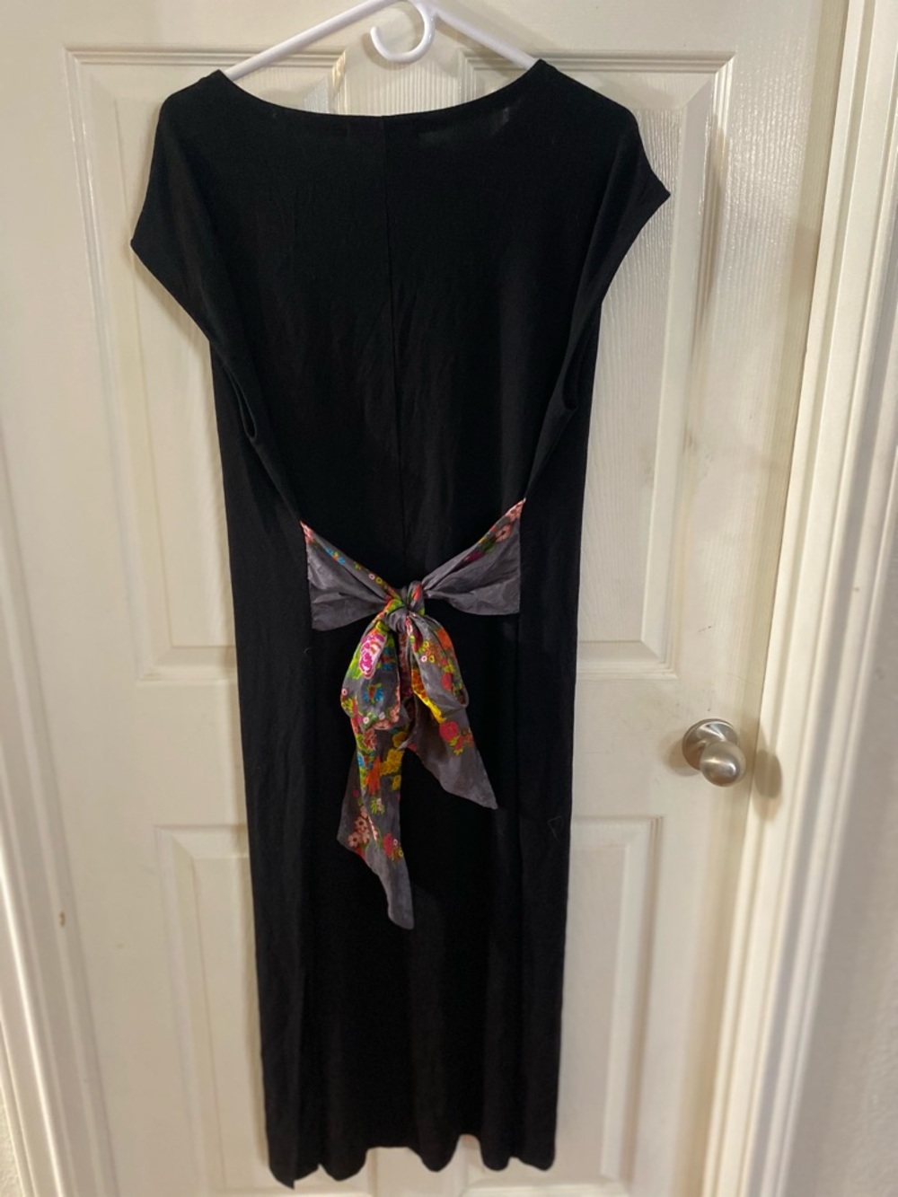 Johnny Was Calme women's‎ black scarf tie midi dress size large
